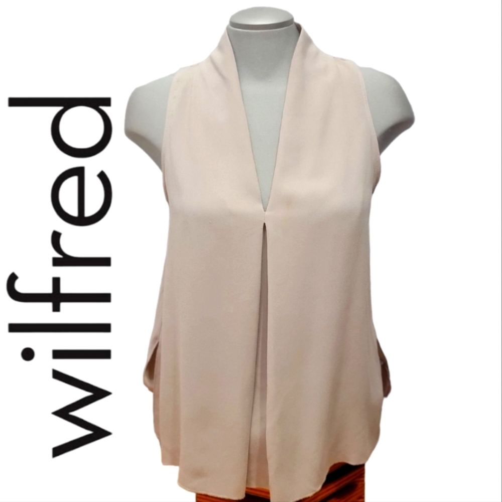 ❤️Aritzia Wilfred Made in Japan Womens Beige Sleeveless Top